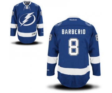 Men's Reebok Tampa Bay Lightning #8  Mark Barberio Premier Royal Blue Home NHL Jersey