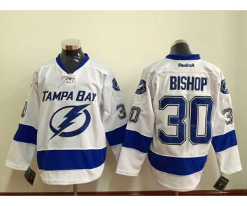 Men's Tampa Bay Lightning #30 Ben Bishop White Jersey