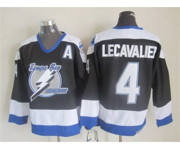 Men's Tampa Bay Lightning #4 Vincent Lecavalier 2003-04 Black CCM Vintage