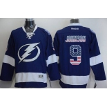 Men's Tampa Bay Lightning #9 Tyler Johnson USA Flag Fashion Blue Jersey