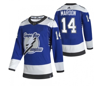 Tampa Bay Lightning #14 Patrick Maroon Blue Men's Adidas 2020-21 Reverse Retro Alternate NHL Jersey