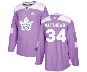 Adidas Maple Leafs #34 Auston Matthews Purple Authentic Fights Cancer Stitched NHL Jersey