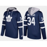 Adidas Toronto Maple Leafs 34 Auston Matthews Name And Number Royal Hoodie