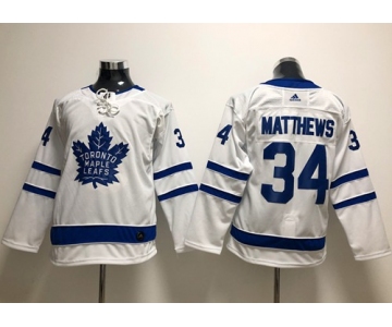 Adidas Toronto Maple Leafs #34 Auston Matthews White Road Authentic Stitched Youth NHL Jersey