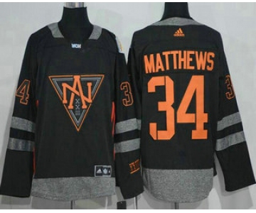 Men's North America Hockey #34 Auston Matthews Black 2016 World Cup of Hockey Stitched adidas WCH Game Jersey