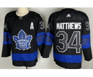Men's Toronto Maple Leafs #34 Auston Matthews Black X Drew House Inside Out Stitched Jersey