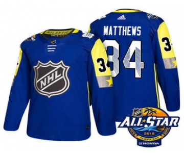 Men's Toronto Maple Leafs #34 Auston Matthews Blue 2018 NHL All-Star Stitched Ice Hockey Jersey
