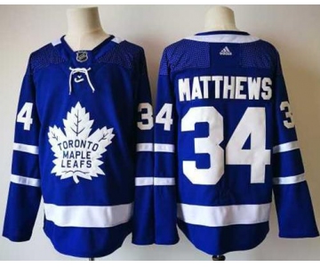 Men's Toronto Maple Leafs #34 Auston Matthews Royal Blue Home 2017-2018 adidas Hockey Stitched NHL Jersey
