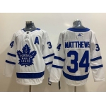 Men's Toronto Maple Leafs #34 Auston Matthews White With A Patch Adidas Stitched NHL Jersey