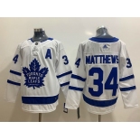Men's Toronto Maple Leafs #34 Auston Matthews White With A Patch Adidas Stitched NHL Jersey