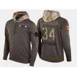 Nike Toronto Maple Leafs 34 Auston Matthews Olive Salute To Service Pullover Hoodie