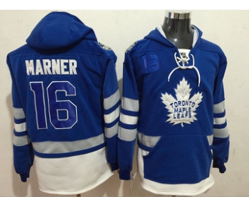 Maple Leafs 16 Mitchell Marner Blue All Stitched Hooded Sweatshirt