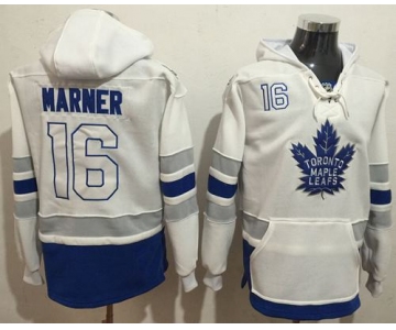 Maple Leafs #16 Mitchell Marner White Name & Number Pullover NHL Hoodie
