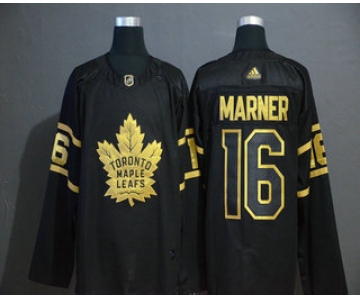 Men's Toronto Maple Leafs #16 Mitchell Marner Black Golden Adidas Stitched NHL Jersey