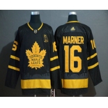 Men's Toronto Maple Leafs #16 Mitchell Marner Black Golden City Edition Adidas Stitched NHL Jersey