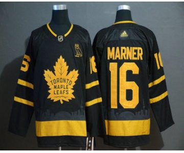 Men's Toronto Maple Leafs #16 Mitchell Marner Black Golden City Edition Adidas Stitched NHL Jersey