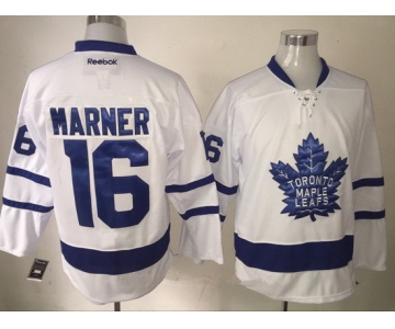 Men's Toronto Maple Leafs #16 Mitchell Marner White 2016-17 Away 100TH Anniversary Stitched Reebok Hockey Jersey