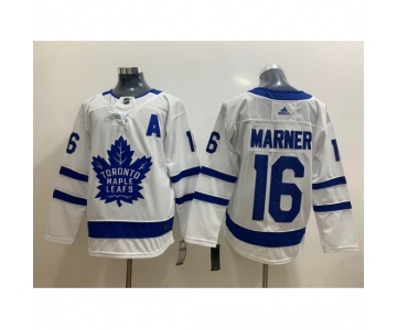Men's Toronto Maple Leafs #16 Mitchell Marner White With A Patch Adidas Stitched NHL Jersey