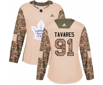 Adidas Maple Leafs #91 John Tavares Camo Authentic 2017 Veterans Day Women's Stitched NHL Jersey