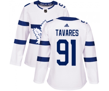Adidas Maple Leafs #91 John Tavares White Authentic 2018 Stadium Series Women's Stitched NHL Jersey