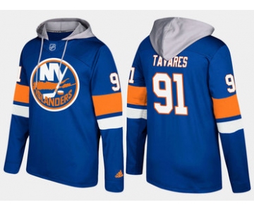 Adidas New York Islanders 91 John Tavares Name And Number Blue Hoodie