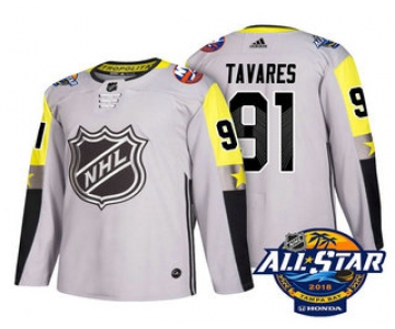 Men's New York Islanders #91 John Tavares Grey 2018 NHL All-Star Stitched Ice Hockey Jersey