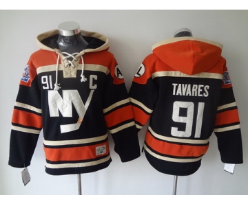 Men's New York Islanders #91 John Tavares Old Time Hockey 2015 Black Hoodie