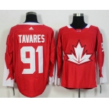 Men's Team Canada #91 John Tavares Red 2016 World Cup of Hockey Game Jersey