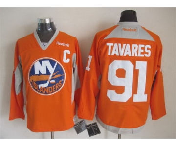 New York Islanders #91 John Tavares 2014 Training Orange Jersey
