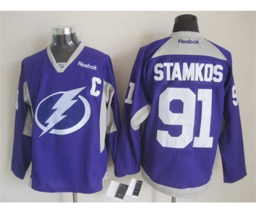 New York Islanders #91 John Tavares 2014 Training Purple Jersey