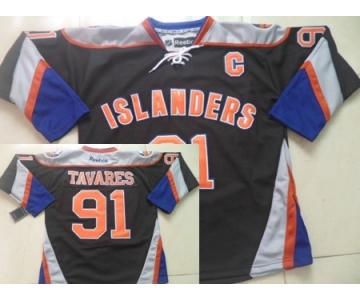 New York Islanders #91 John Tavares Black Third Jersey