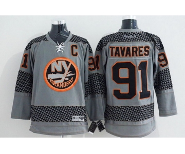 New York Islanders #91 John Tavares Charcoal Gray Jersey