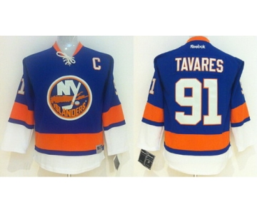 New York Islanders #91 John Tavares Light Blue Kids Jersey
