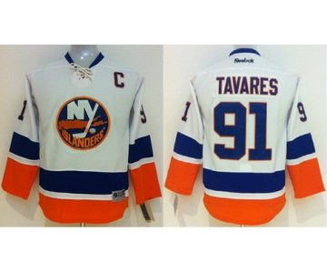 New York Islanders #91 John Tavares White Kids Jersey
