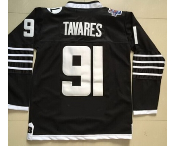 Youth New York Islanders #91 John Tavares 2015 Reebok Black Premier Alternate Jersey