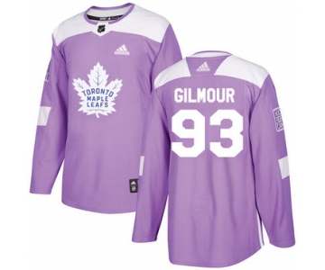 Adidas Maple Leafs #93 Doug Gilmour Purple Authentic Fights Cancer Stitched NHL Jersey