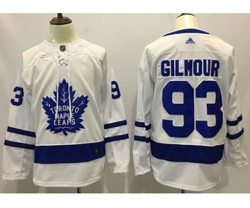 Adidas Maple Leafs #93 Doug Gilmour White Road Authentic Stitched NHL Jersey