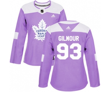 Adidas Toronto Maple Leafs #93 Doug Gilmour Purple Authentic Fights Cancer Women's Stitched NHL Jersey