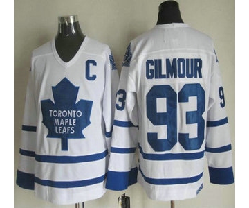 Men's Toronto Maple Leafs #93 Doug Gilmour 2000-01 White CCM Vintage Throwback Jersey