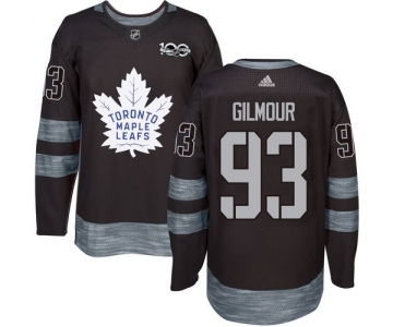 Men's Toronto Maple Leafs #93 Doug Gilmour Black 100th Anniversary Stitched NHL 2017 adidas Hockey Jersey