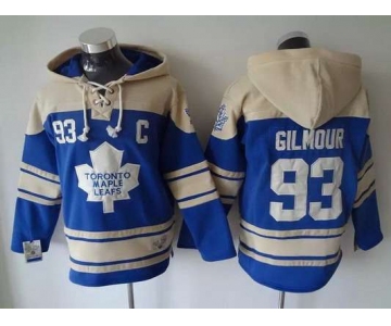 Men's Toronto Maple Leafs #93 Doug Gilmour Old Time Hockey Light Blue Hoodie