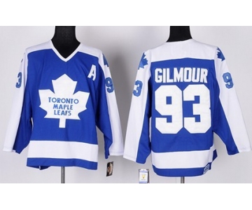Toronto Maple Leafs #93 Doug Gilmour Blue With White Throwback CCM Jersey