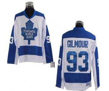 Toronto Maple Leafs #93 Doug Gilmour White With Blue Throwback CCM Jersey