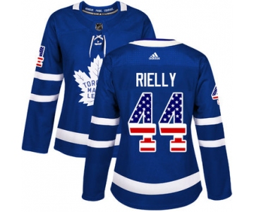 Adidas Toronto Maple Leafs #44 Morgan Rielly Blue Home Authentic USA Flag Women's Stitched NHL Jersey