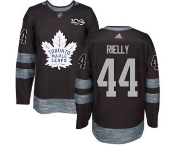 Men's Toronto Maple Leafs #44 Morgan Rielly Black 100th Anniversary Stitched NHL 2017 adidas Hockey Jersey