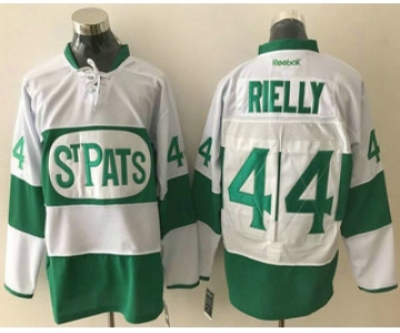 Men's Toronto Maple Leafs 44 Morgan Rielly White 2017 St. Patrick's Day Green Stitched NHL Reebok Hockey Jersey