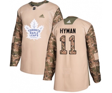Adidas Maple Leafs #11 Zach Hyman Camo Authentic 2017 Veterans Day Stitched NHL Jersey