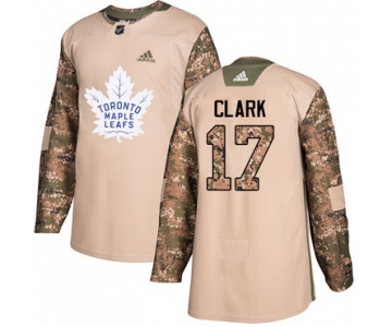 Adidas Maple Leafs #17 Wendel Clark Camo Authentic 2017 Veterans Day Stitched NHL Jersey