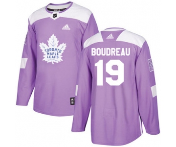 Adidas Maple Leafs #19 Bruce Boudreau Purple Authentic Fights Cancer Stitched NHL Jersey