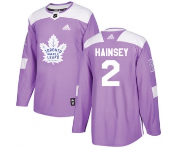 Adidas Maple Leafs #2 Ron Hainsey Purple Authentic Fights Cancer Stitched NHL Jersey